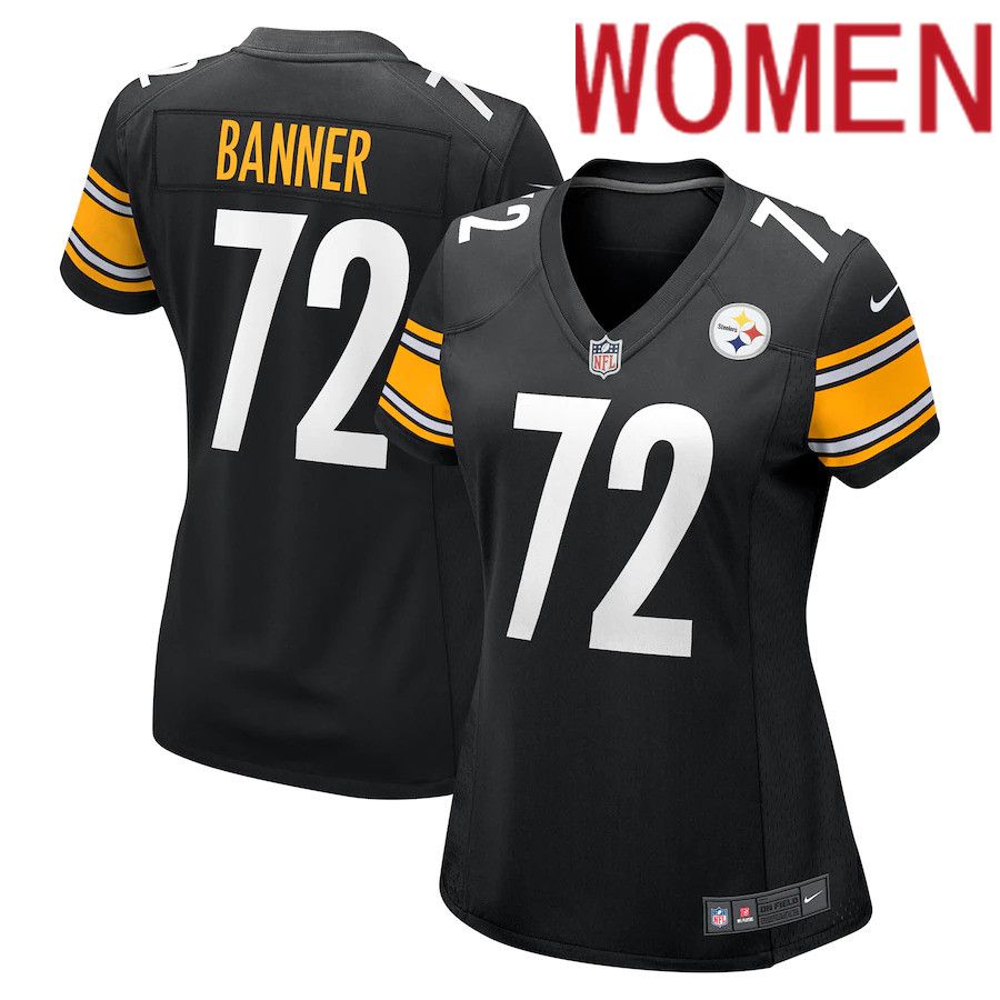 Women Pittsburgh Steelers #72 Zach Banner Nike Black Game NFL Jersey->women nfl jersey->Women Jersey